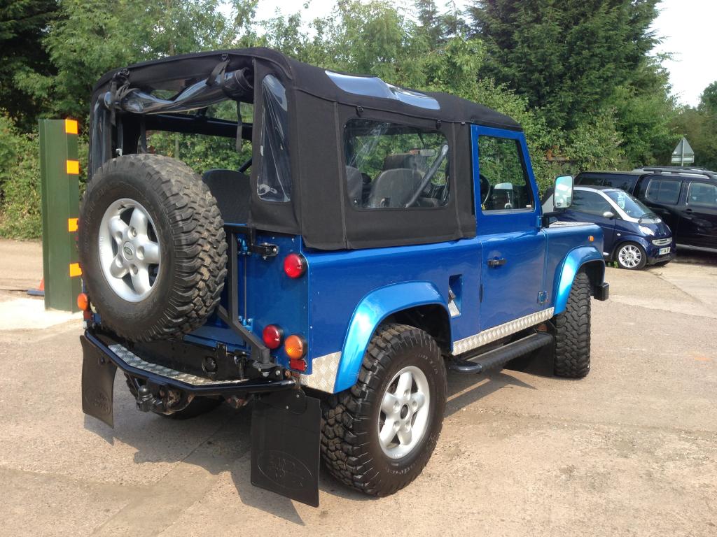 1986 90 V8 Soft top conversion with black hood and metallic blue paintwork